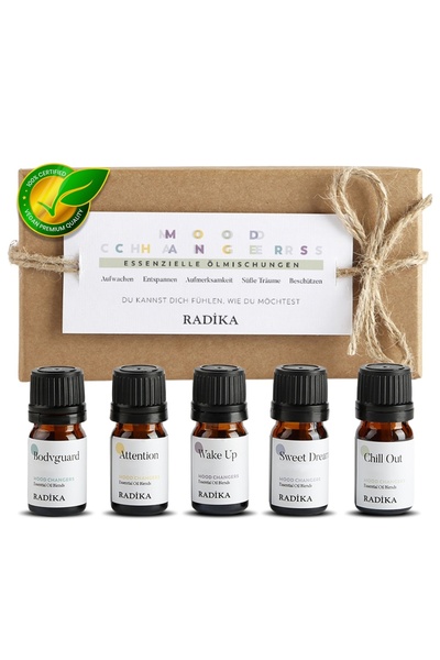 Radika Aromatherapy Ätherisches Öl-set, 5 Stück In Einem Paket, 100% Rein, Bio, Natürlich 10 ml