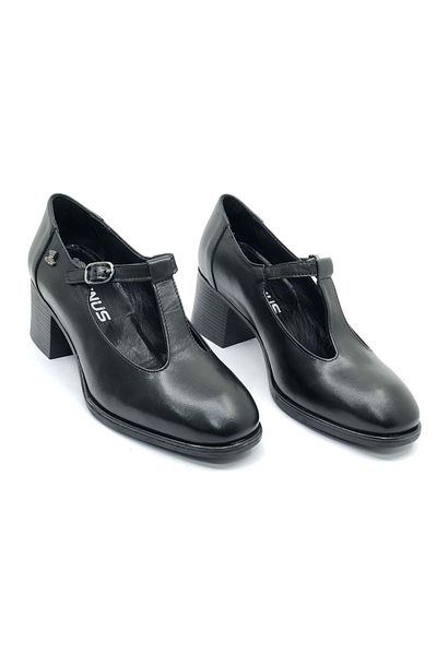 venüs ayakkabı Venus 2512705Y Vintage Heeled Mary Jane Model Women's Leather Shoes Black m