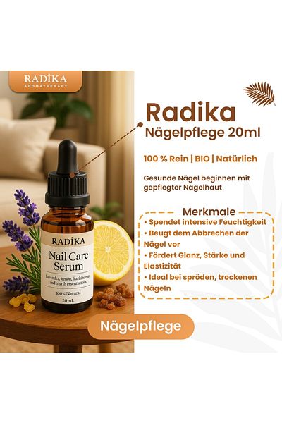 Radika Aromatherapy Λάδια νυχιών, περιποίηση νυχιών, κρέμα χεριών, 100% αγνό, βιολογικό, φυσικό, 10 ml