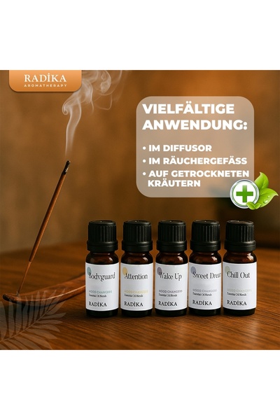 Radika Aromatherapy Ätherisches Öl-set, 5 Stück In Einem Paket, 100% Rein, Bio, Natürlich 10 ml