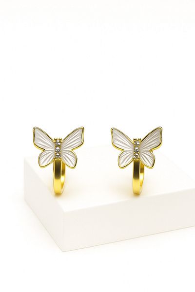 MakeWell Butterfly Design Compression Children's Earring for Non-Pierced Ears