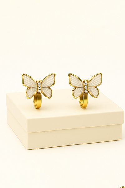 MakeWell Butterfly Design Compression Children's Earring for Non-Pierced Ears