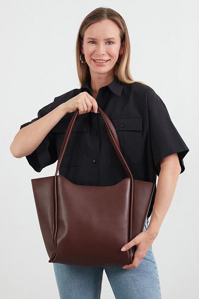 Fulla Moda Faux Leather Zippered Shoulder Bag