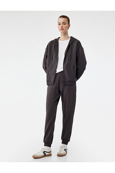 Koton Comfortable Fit Jogger Sweatpants with Elastic Waist and High Waist Pockets