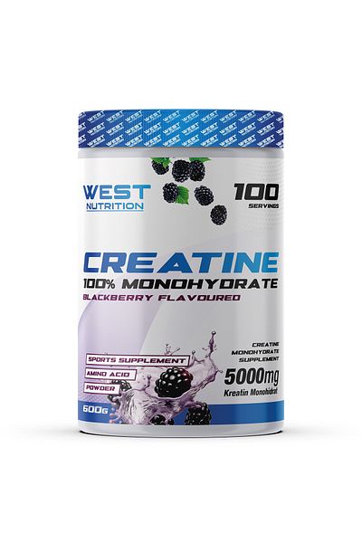 West Nutrition Creatine Monohydrate - 600 Gr 100 Servings Blackberry Flavored