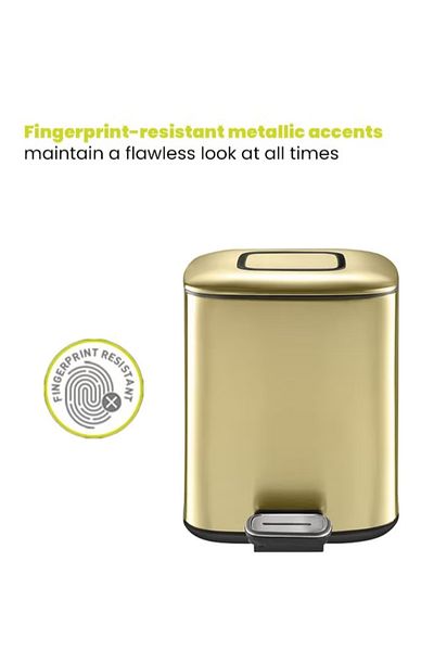 EKO Regent Pedal Bin 9l – Champagne Gold | Stainless Steel, Soft-close, Fingerprint-resistant