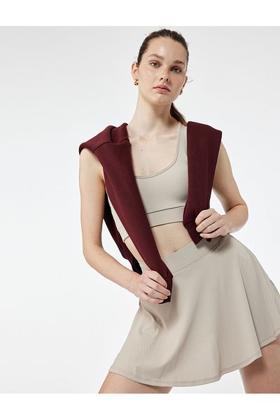 Koton High Waist Comfortable Fit Camisole Mini Sports Shorts Skirt