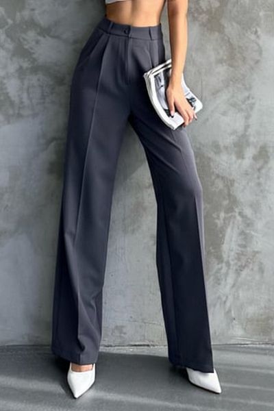 Mogi Butik High Waist Lycra Women's Palazzo Trousers - Pleated 3024