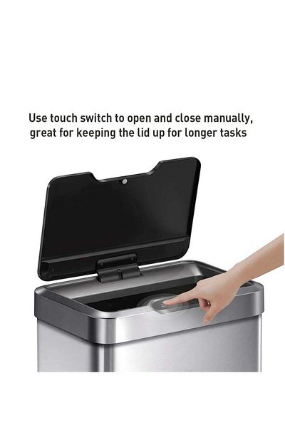 EKO Mirage 30l Sensor Trash Bin – Brushed Stainless Steel, Soft-close, Fingerprint-resistant