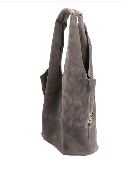 Afra Τσάντα χεριών και ώμου Lütvelizade Real Suede Hobo Bag με τσάντα καλλυντικών