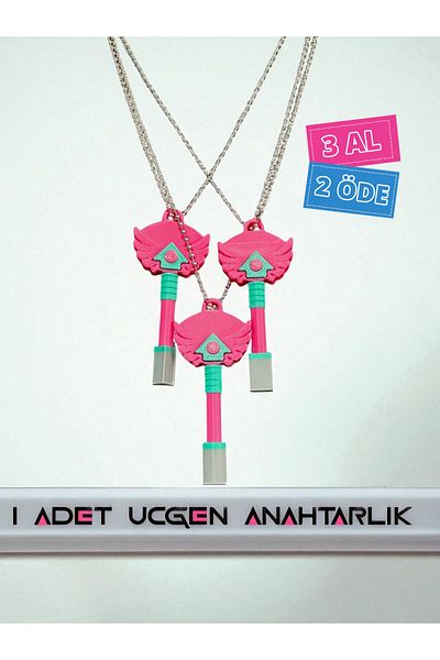 poptoons Squid Game 3Rd Season Key Necklace |   1 Piece Triangle Symbol |   3D Printing Replica Jewelry