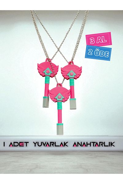 poptoons Squid Game 3Rd Season Key Necklace |   1 Round Symbol |   3D Printing Replica Jewelry