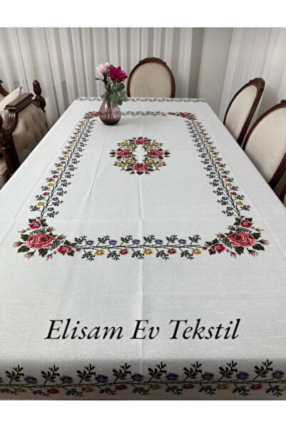Elisam Dertsiz Leke Tutmaz Masa Örtüsü (Kanaviçeli)