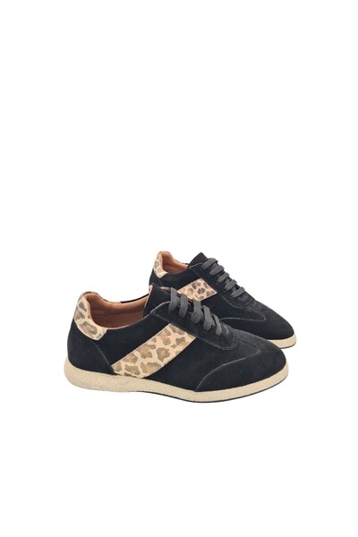 a ayak&kabım official "Genuine Leather Leopard Print Detailed Women's Sneaker...