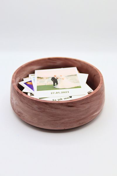 pamircandles Polaroid Bowl Keepsake Bowl Colorful Handmade Bowl for Pictures Coffee Table Decorative