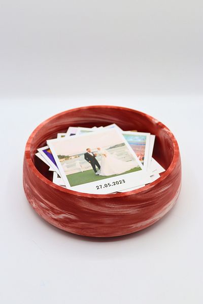 pamircandles Polaroid Bowl Keepsake Bowl Colorful Handmade Bowl for Pictures Coffee Table Decorative