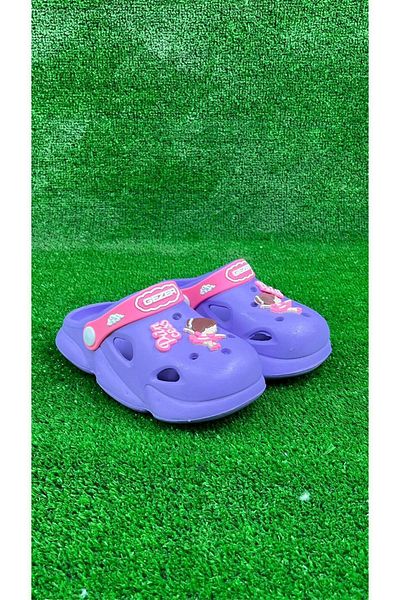 Moda Lime Girl Boy Baby Kids Cross Easy to Wear Non-Slip Sole Figured Slippers