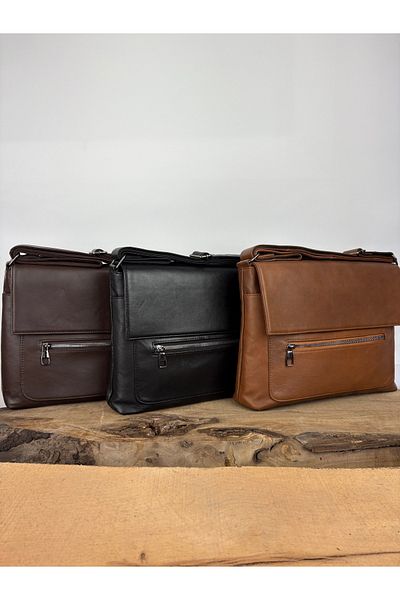özdemirler deri Genuine Leather Covered Briefcase, Leather Casual Tablet Carrying Case, Organizer Leather Bag, Notebook