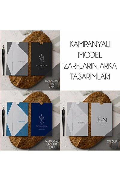 Linvito Kampanyalı Düğün, Nikah, Nişan Davetiyesi (50 Adet)