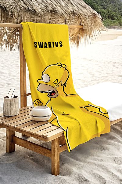 SWARIUS Πετσέτα θαλάσσης για ενήλικες Unisex 75x155cm με καλοκαιρινό σχέδιο - Πετσέτα μπάνιου - Πετσέτα θάλασσας