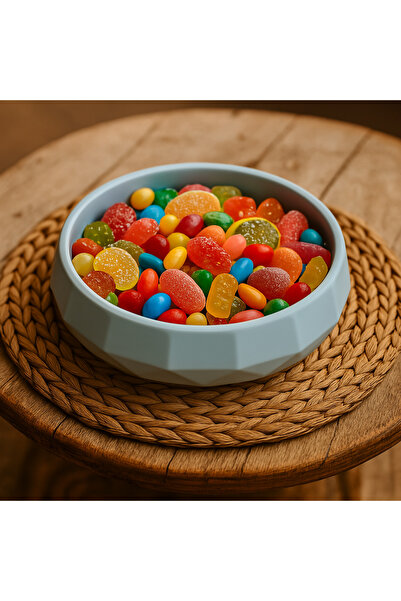 DemCey Home Stone Bowl Geometric Concrete Sugar Bowl Decorative Bohemian Presentation Plate