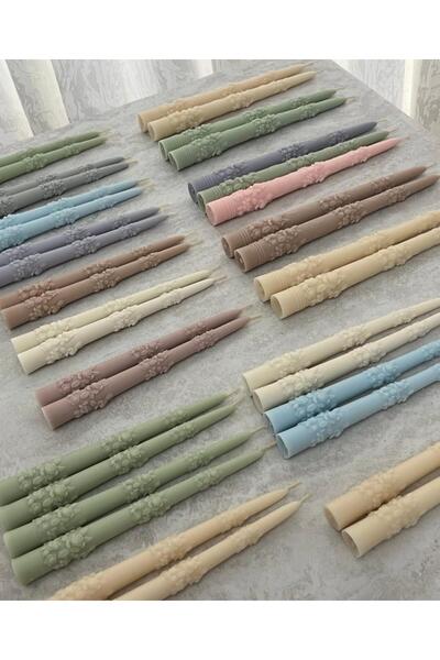 SCA CANDLE Şamdanlık Mum gül çiçel model Kahve Renk 2 Kili