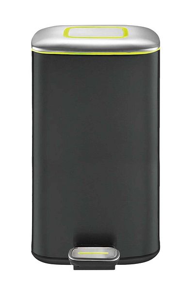 EKO Regent 20l Pedal Bin – Charcoal Black, Soft-close Lid, Fingerprint-resistant Stainless Steel