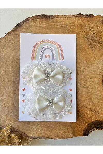 Miniminiksdesing Tulle Lace Bow 2-Piece Buckle