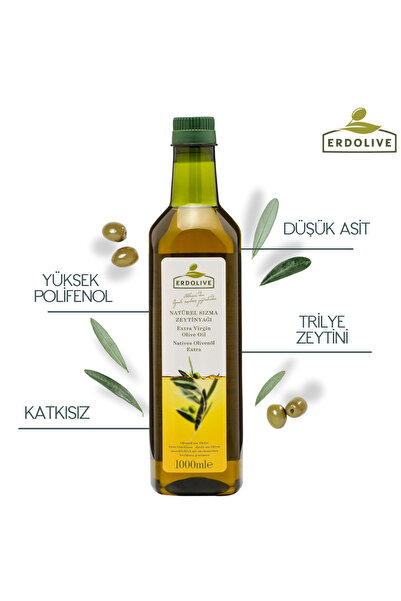 Erdolive Natürel Sızma Zeytinyağı 1000 ml Pet Şişe - Sadece Mekanik Yöntemler...