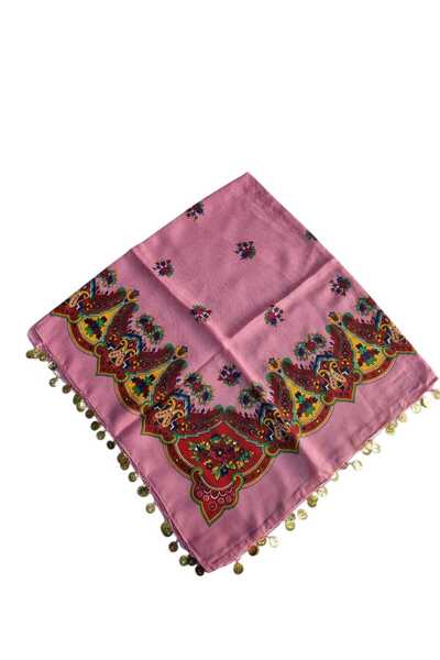 Doğanmanifatura Kenarı Çeyrekli Kare Hamavi Şal (90 × 90)