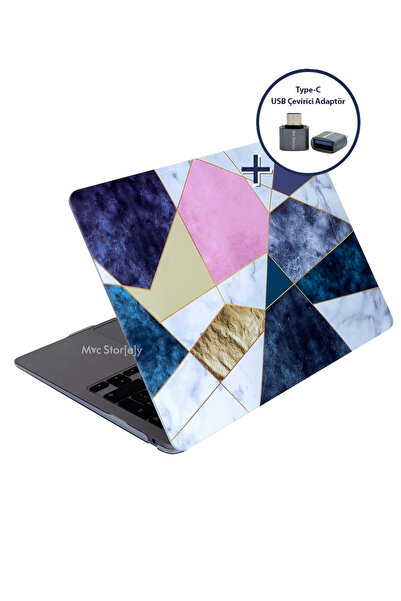Mcstorey Macbook Air Kılıf 13.6inç M4 M3 M2 Çip Marble14nl (13.6" AİR) A2681 A3113 A3240 Ile Uyumlu