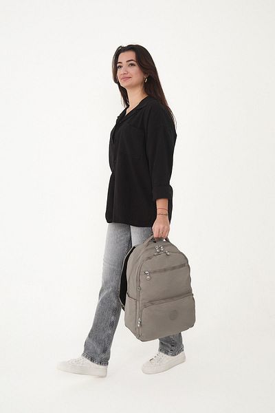 Sanmorris Unisex Αδιάβροχο μεσαίου μεγέθους Crinkle ύφασμα πολλαπλών τμημάτων Mink Laptop School and Travel Backpack