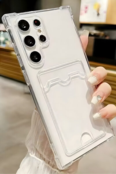 Fibaks Samsung Galaxy S24 Ultra Kılıf Kamera Koruma ve Köşe Korumalı Kartlıkl...