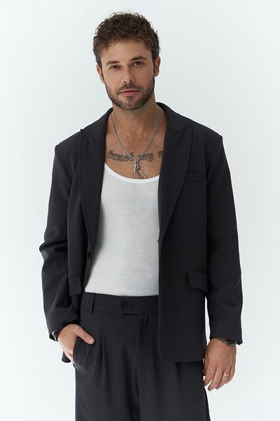 MAİ COLLECTİON Orlando Soft Black Men's Jacket Pants Set