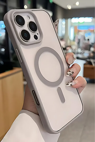 Fibaks Apple iPhone 16 Pro Max Uyumlu Kılıf Magsafe Wireless Şarj Özellikli Tam Koruma Renkli Sert Kapak