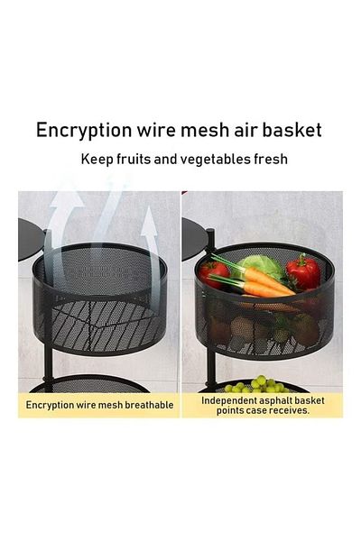 Primo Plus 5tire Kitchen Storage Shelf Rotatable Fruit Vegetable Basket Circular Rotating Basket Large Storage