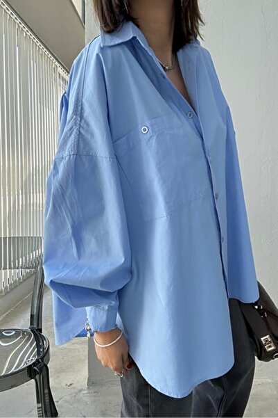 Lavanta Tekstil Cămașă mare cu o singură buzunar