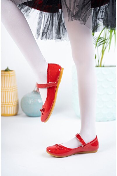 epaavm Bıyık Fiyonk Kırmızı Kız Çocuk Ayakkabı