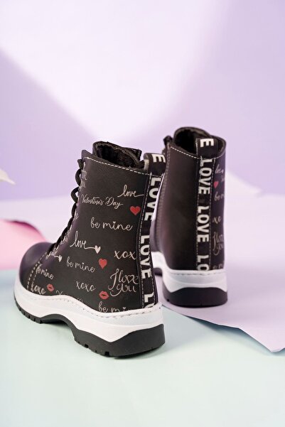 epaavm Termo Taban Baskılı Siyah Çocuk Bot