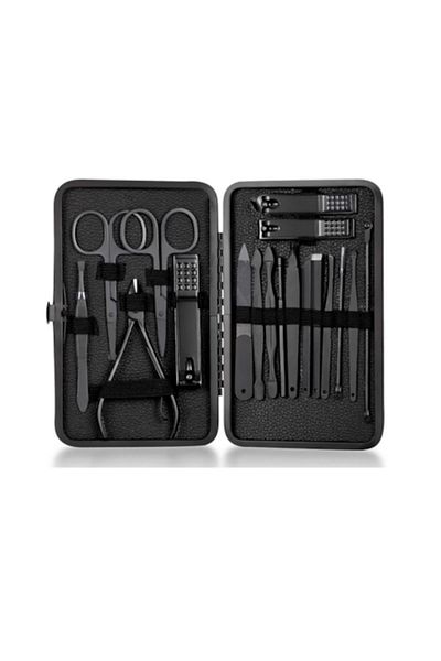 LEAXOR Manicure and Pedicure Set, LEAXOR®, with Storage Bag, 18 Pieces, Black