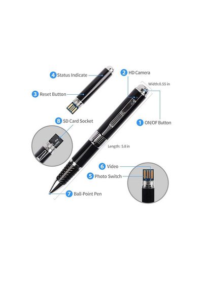 LEAXOR Spy Pen Camera 1080 HD with Microphone, Audio Video Recording, Photo, LEAXOR