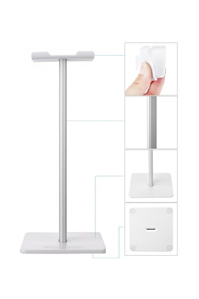 Generic White Aluminum Alloy Headphone Stand Headphone Hanger Gaming Desktop Monitor Hanger Stand