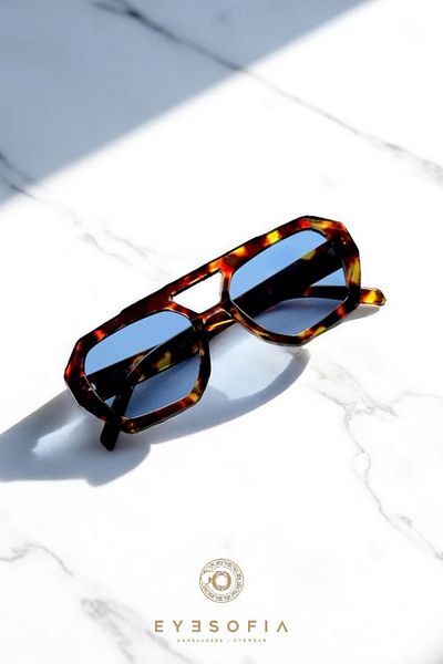 Eyesofia Wuhle Leopard Blue Unisex Sunglasses