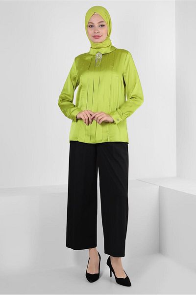 Alvina ΚΟΥΡΑΠΕ ΛΕΠΤΟΜΕΡΗΣ ΑΞΕΣΟΥΑΡ SATIN BLUZ 43573
