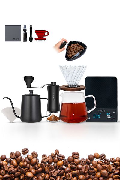 MIBRU V60 Coffee Set 12 Piece Coffee Drip Coffee Making Kit Premium Pour Over With Thermometer