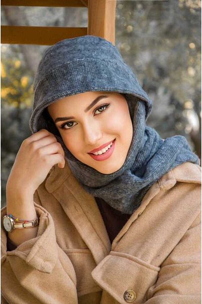Aişe tesettür Anthracite Bucket Hat - With Scarf, Model 30400
