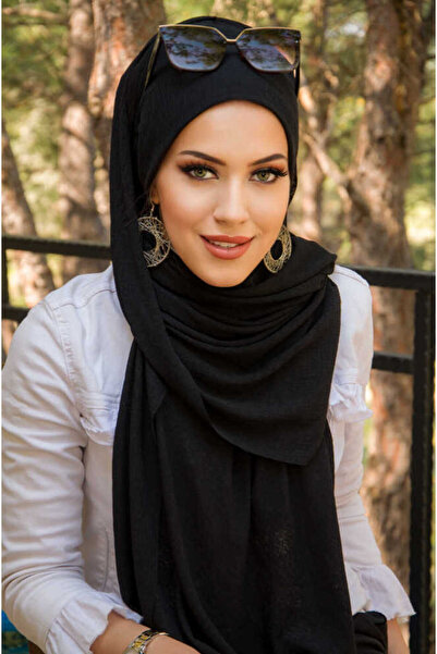 Aişe tesettür Siyah Bone Hazır Şal
