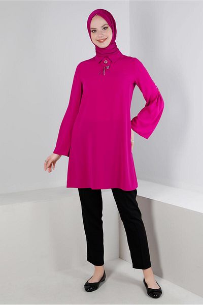 Alvina SPANISH ARM TUNIC WITH FLOWER ACCESSORY 43503
