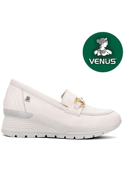 Venüs Hidra Genuine Leather Orthopedic Oxford Women's Air-Flow Sole Classic Shoes Beige