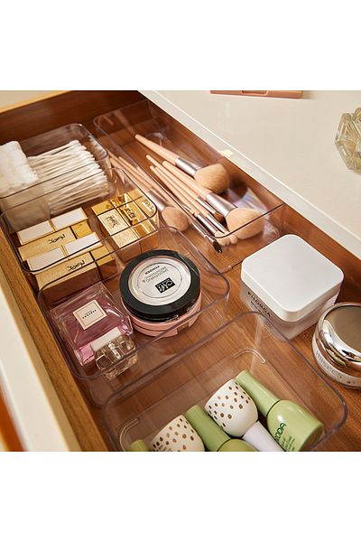 Generic 4pcs Plastic Drawer Organizers Clear